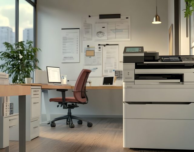 modern office multifunction printer hyper realistic